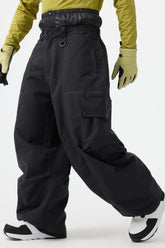 Pantalones de nieve Oxford holgados y resistentes al desgaste para hombre, de color negro